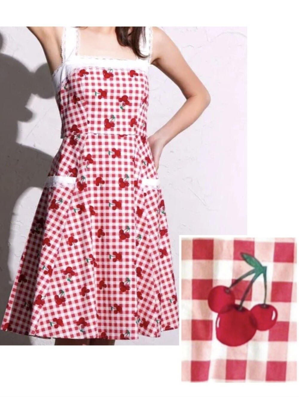 Disney Mickey Cherry Gingham Picnic Dress | NWT Her Universe